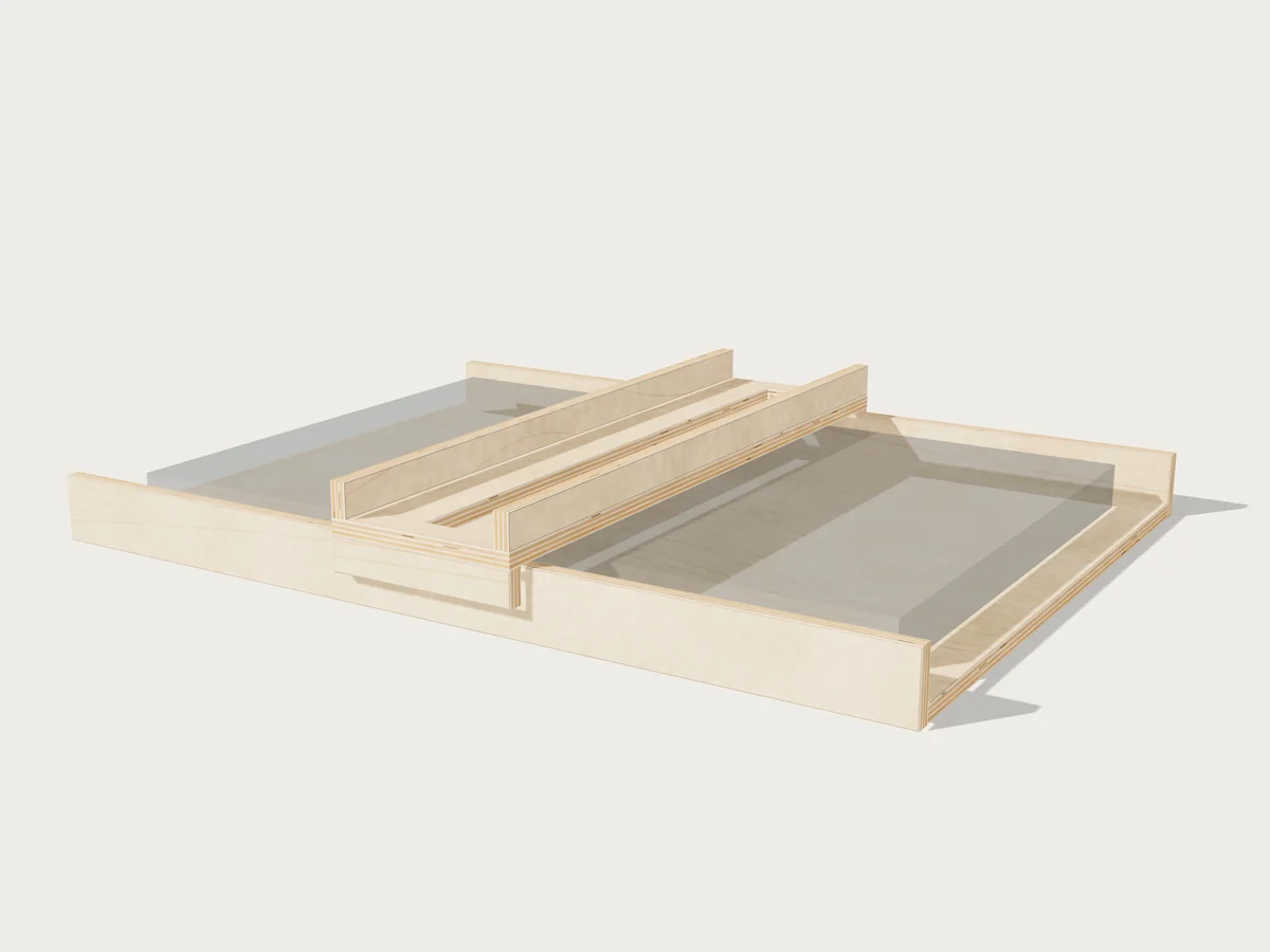 Router Flattening Sled, drawn by Benchside at its standard size