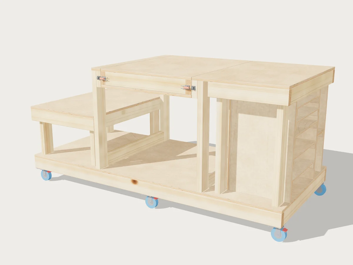 Flip-Top Saw Workbench, drawn by Benchside at its standard size