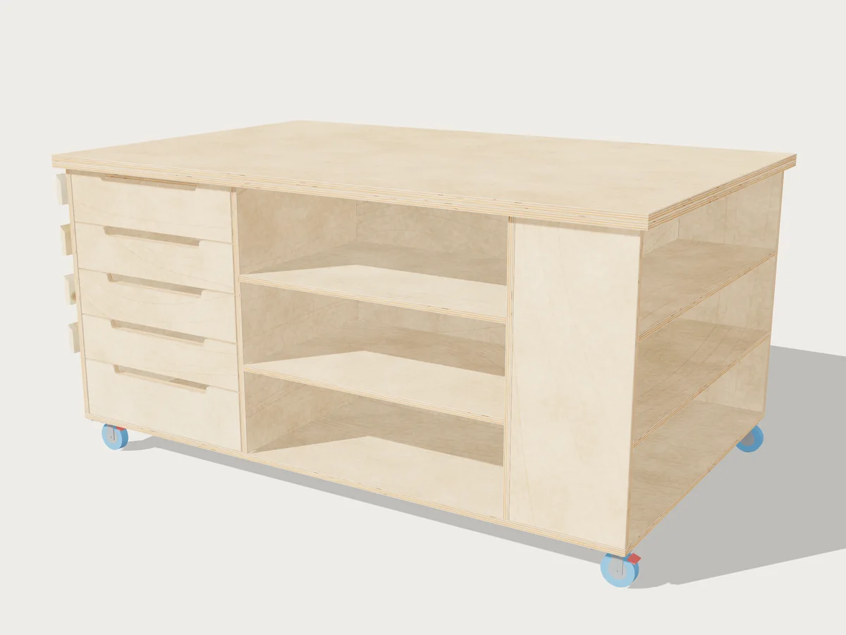 Shop Island Worktable, drawn by Benchside at its standard size