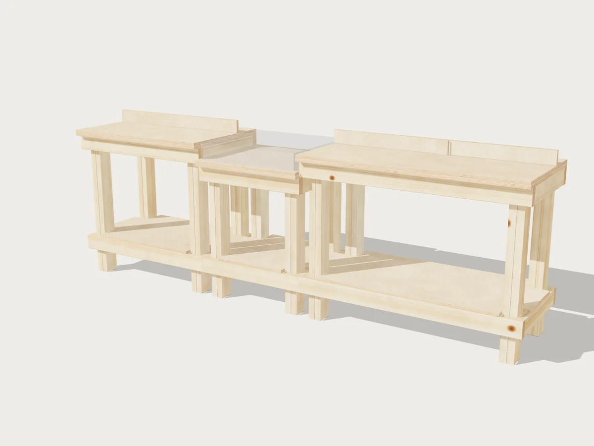 Miter saw station, drawn by Benchside