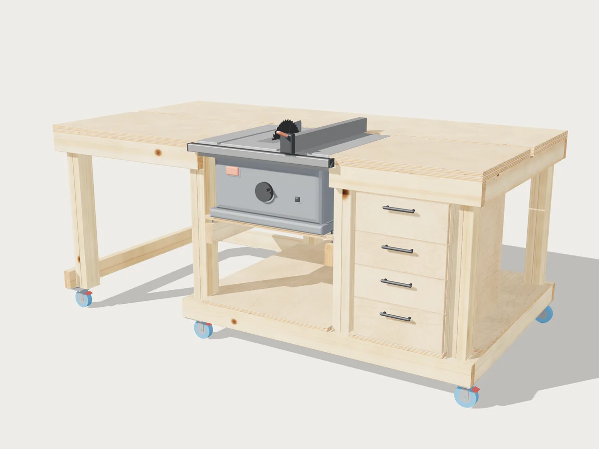 Table Saw Station, drawn by Benchside at its standard size